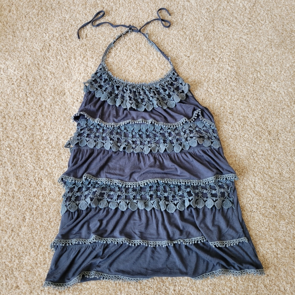 Hazel Blue Bohemian Halter Top - Medium